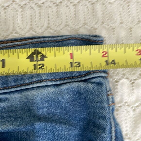 Free People Frayed Hem Distressed Blue Jeans Women’s 27 Skinny Boho Stretch - Picture 7 of 8